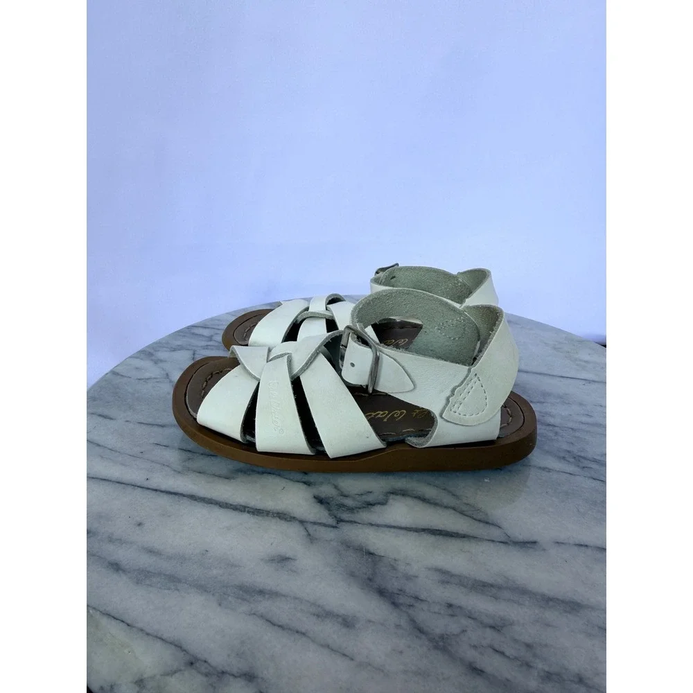 Salt Water Sandals Original White Leather Toddler Size 6 Hoy Shoe Co